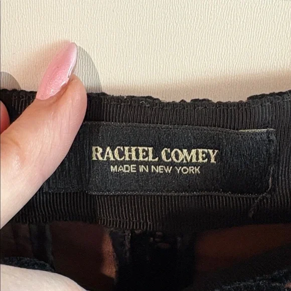 Rachel Comey black velvet lace fully lined high waist pants cocoa linerS